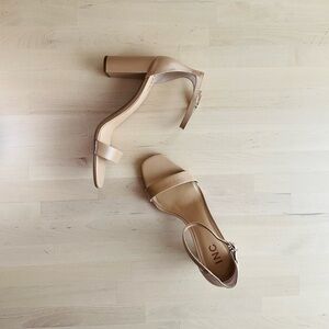 INC International Concepts Nude Block Heel Sandals